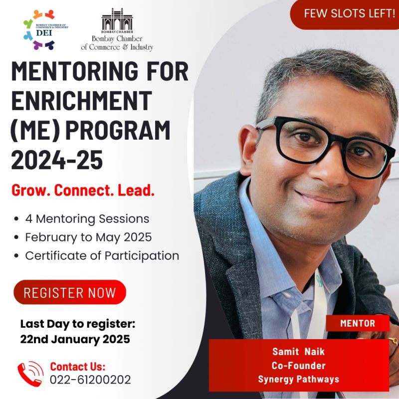 Samit Naik becomes mentor within a Bombay Chamber of Commerce and Industry program 